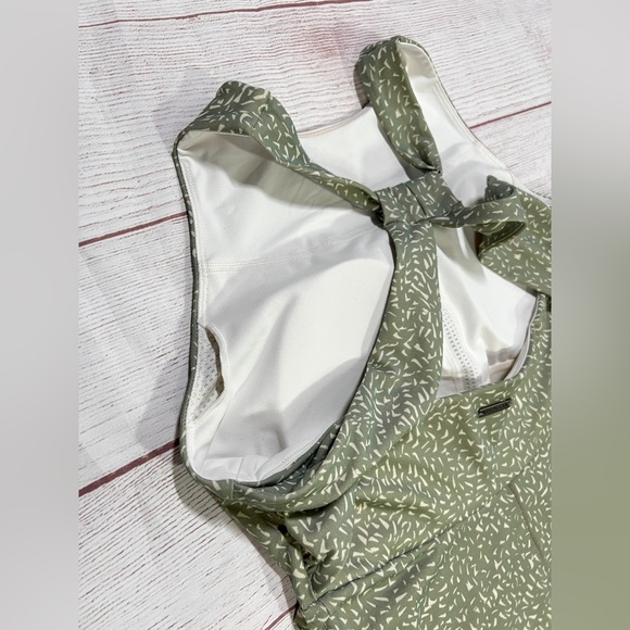 Prana Jewel Lake Summer Dress - S - Juniper Green Sharkstooth Midi High Neck - Picture 11 of 16